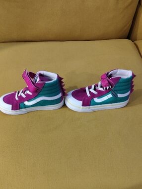 Vans Kids High-Top Sneakers in Teal and Magenta